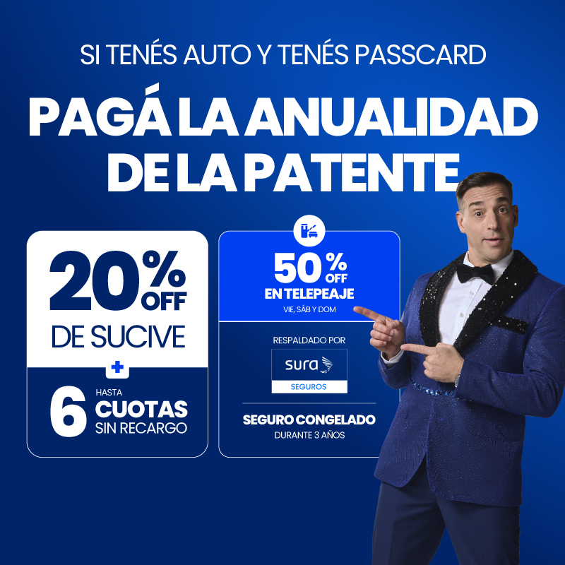 Pagá la anualidad de la patente con Passcard😉