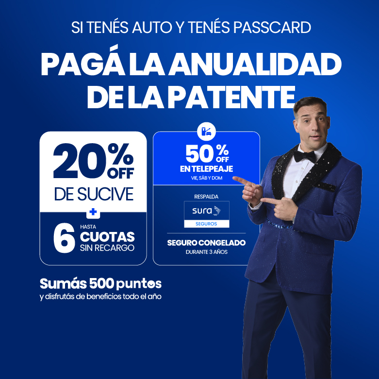 Pagá la anualidad de la patente con Passcard😉