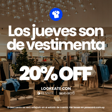 Jueves de 20% OFF en Vestimenta con Passcard