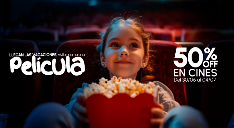 ¡Vacaciones de película con 50% OFF en el cine!