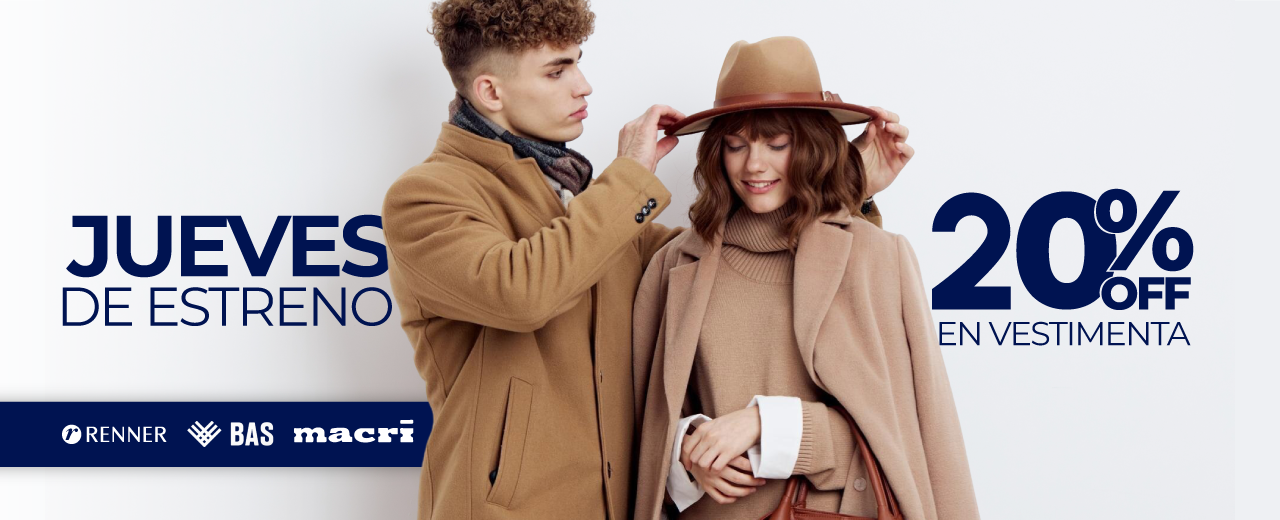Jueves de 20% OFF en Vestimenta con PassCard
