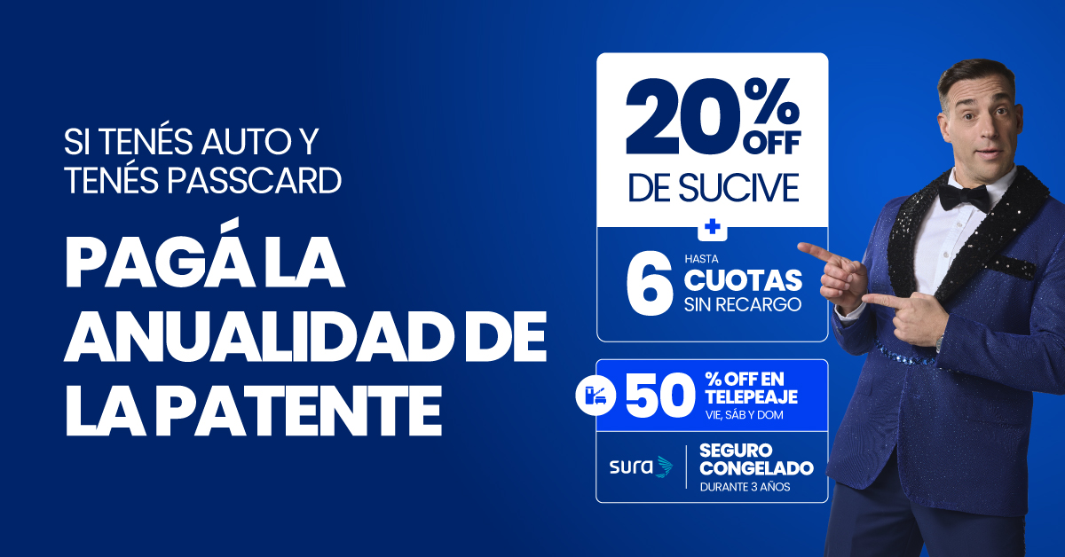Pagá la anualidad de la patente con Passcard😉