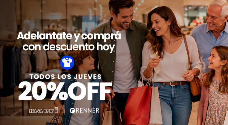20% OFF en Renner y Macri los jueves